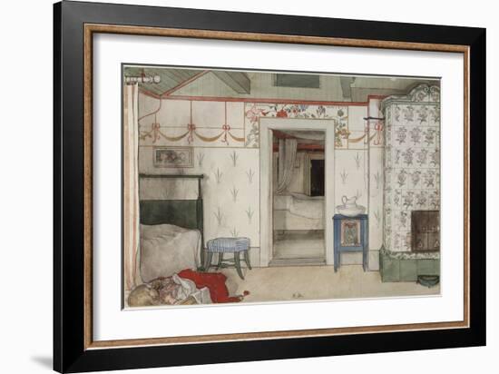 Brita's Forty Winks, from 'A Home' series, c.1895-Carl Larsson-Framed Giclee Print