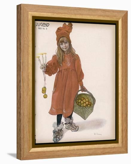 Brita with Candles and Apples-Carl Larsson-Framed Premier Image Canvas