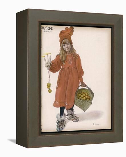 Brita with Candles and Apples-Carl Larsson-Framed Premier Image Canvas