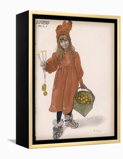 Brita with Candles and Apples-Carl Larsson-Framed Premier Image Canvas