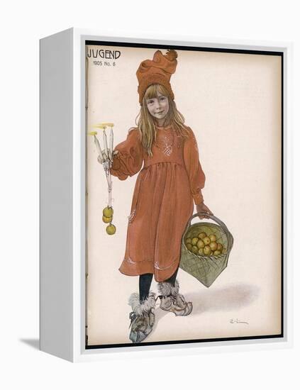 Brita with Candles and Apples-Carl Larsson-Framed Premier Image Canvas