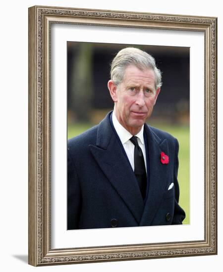 Britain's Prince of Wales Visits the Royal Hospital, Chelsea, London Home of the Chelsea Pensioners-null-Framed Photographic Print