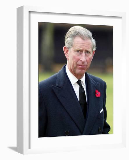 Britain's Prince of Wales Visits the Royal Hospital, Chelsea, London Home of the Chelsea Pensioners-null-Framed Photographic Print