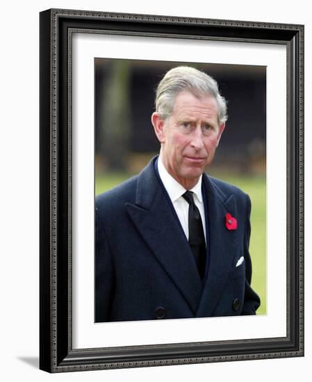 Britain's Prince of Wales Visits the Royal Hospital, Chelsea, London Home of the Chelsea Pensioners-null-Framed Photographic Print