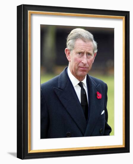 Britain's Prince of Wales Visits the Royal Hospital, Chelsea, London Home of the Chelsea Pensioners-null-Framed Photographic Print