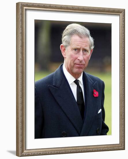 Britain's Prince of Wales Visits the Royal Hospital, Chelsea, London Home of the Chelsea Pensioners-null-Framed Photographic Print