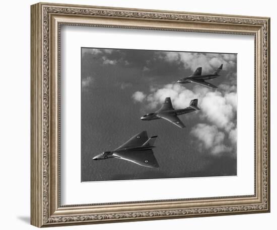 Britain's "V-Bomber" Trio Flying in Formation-null-Framed Photographic Print