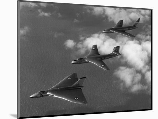 Britain's "V-Bomber" Trio Flying in Formation-null-Mounted Photographic Print