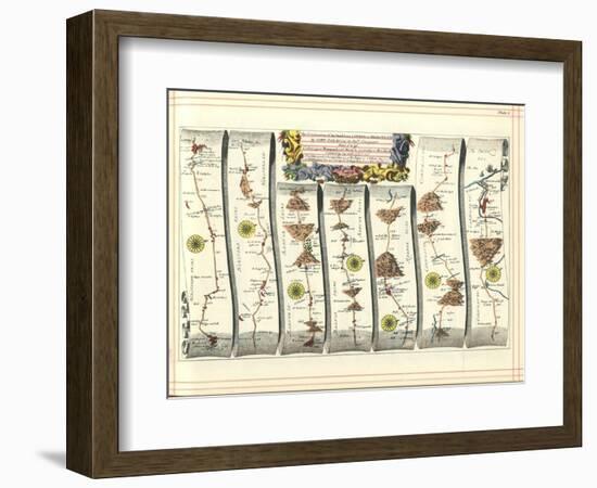 Britannia Atlas: the Continuation of the Road from London to Aberystwyth, 1675-John Ogilby-Framed Giclee Print