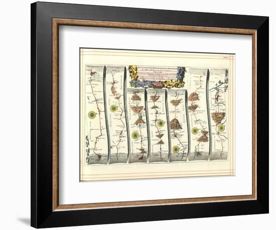 Britannia Atlas: the Continuation of the Road from London to Aberystwyth, 1675-John Ogilby-Framed Giclee Print