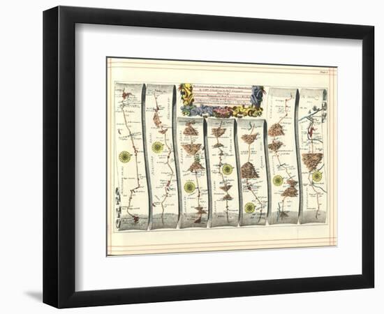 Britannia Atlas: the Continuation of the Road from London to Aberystwyth, 1675-John Ogilby-Framed Giclee Print