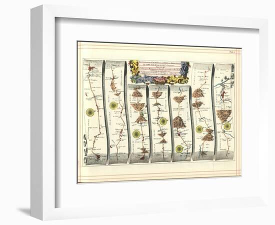 Britannia Atlas: the Continuation of the Road from London to Aberystwyth, 1675-John Ogilby-Framed Giclee Print