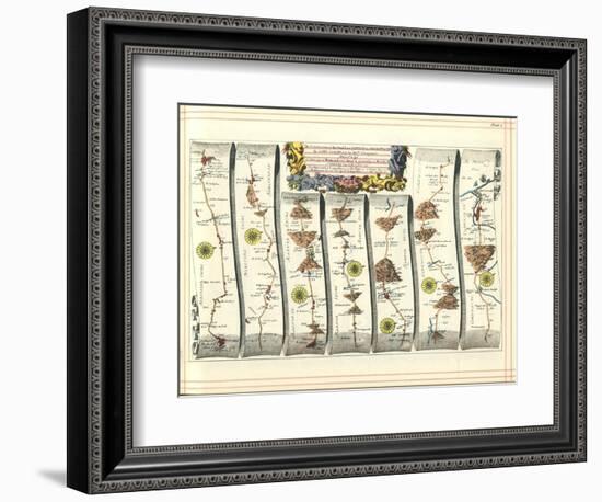 Britannia Atlas: the Continuation of the Road from London to Aberystwyth, 1675-John Ogilby-Framed Giclee Print