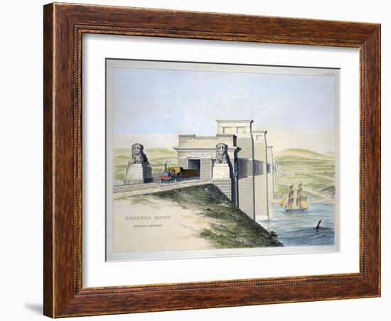 'Britannia Bridge, Anglesey Entrance', Wales, 1849-George Hawkins-Framed Giclee Print