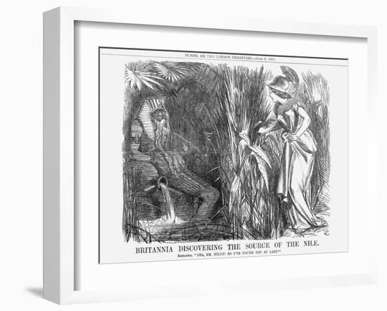 Britannia Discovering the Source of the Nile, 1863-John Tenniel-Framed Giclee Print