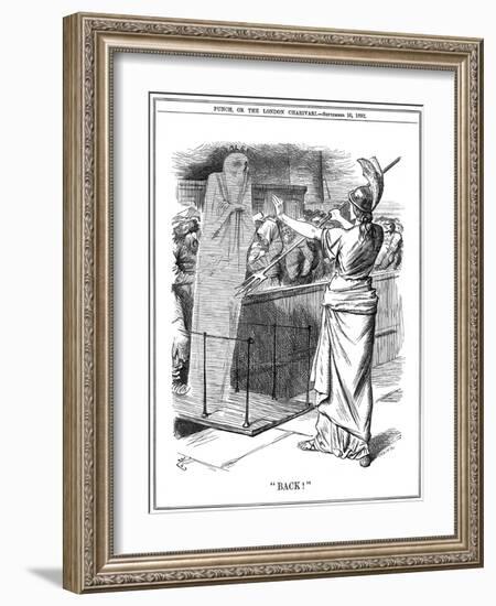 Britannia Holding Back Cholera at British Ports, 1892-John Tenniel-Framed Giclee Print