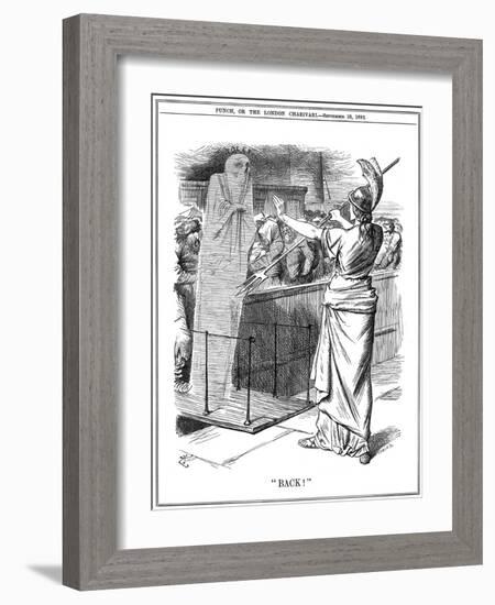 Britannia Holding Back Cholera at British Ports, 1892-John Tenniel-Framed Giclee Print
