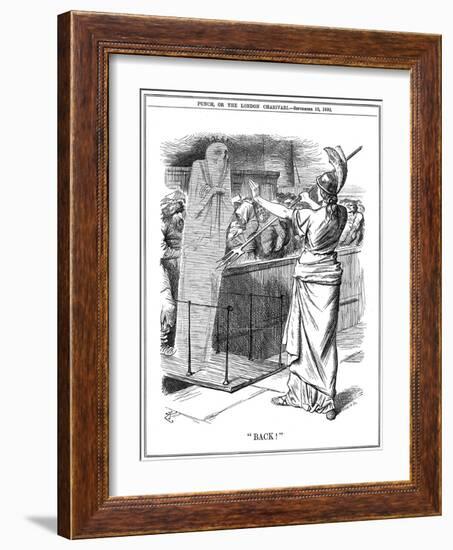 Britannia Holding Back Cholera at British Ports, 1892-John Tenniel-Framed Giclee Print