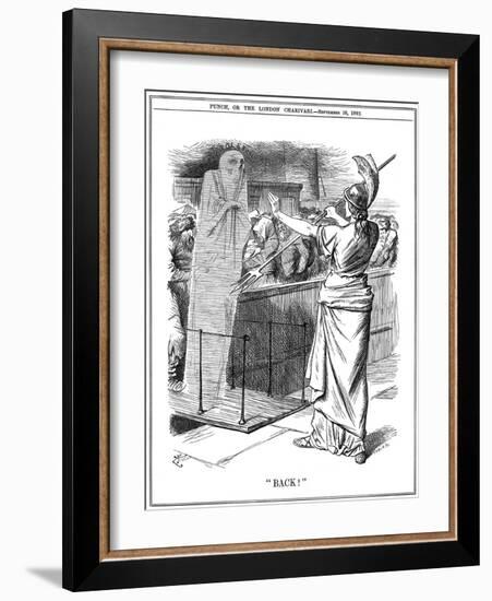 Britannia Holding Back Cholera at British Ports, 1892-John Tenniel-Framed Giclee Print