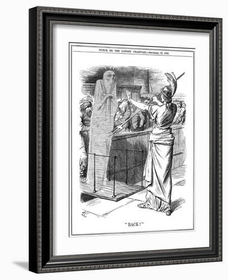 Britannia Holding Back Cholera at British Ports, 1892-John Tenniel-Framed Giclee Print