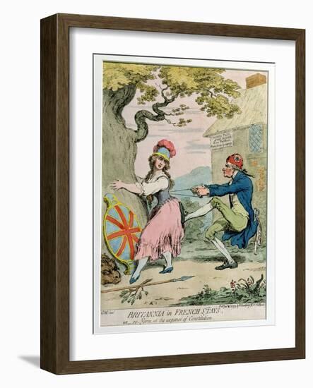 Britannia in French Stays, or Re-Form at the Expense of Constitution, Published by Hannah…-James Gillray-Framed Giclee Print