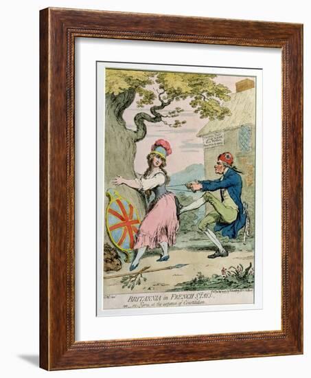 Britannia in French Stays, or Re-Form at the Expense of Constitution, Published by Hannah…-James Gillray-Framed Giclee Print