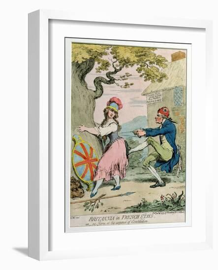 Britannia in French Stays, or Re-Form at the Expense of Constitution, Published by Hannah…-James Gillray-Framed Giclee Print