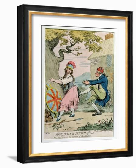 Britannia in French Stays, or Re-Form at the Expense of Constitution, Published by Hannah…-James Gillray-Framed Giclee Print