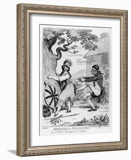 Britannia in French Stays-James Gillray-Framed Giclee Print