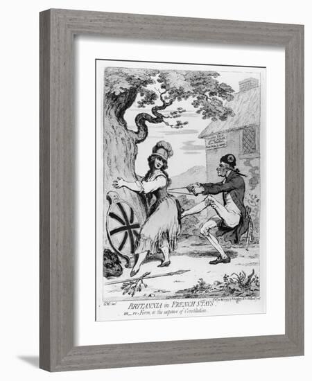 Britannia in French Stays-James Gillray-Framed Giclee Print
