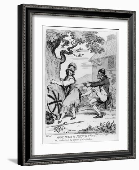 Britannia in French Stays-James Gillray-Framed Giclee Print