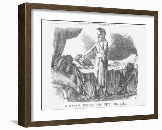 Britannia Sympathises with Columbia, 1865-John Tenniel-Framed Giclee Print