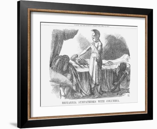 Britannia Sympathises with Columbia, 1865-John Tenniel-Framed Giclee Print
