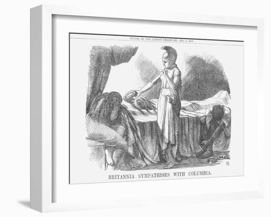 Britannia Sympathises with Columbia, 1865-John Tenniel-Framed Giclee Print