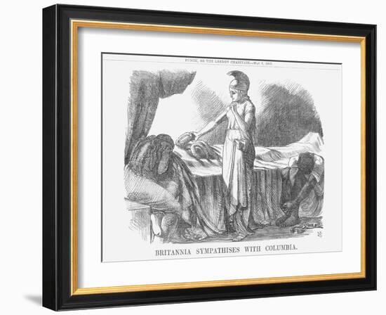 Britannia Sympathises with Columbia, 1865-John Tenniel-Framed Giclee Print