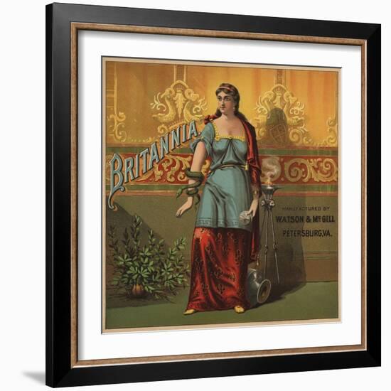 Britannia Tobacco Crate Label-null-Framed Giclee Print