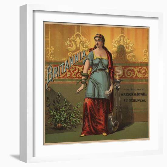 Britannia Tobacco Crate Label-null-Framed Giclee Print