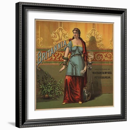 Britannia Tobacco Crate Label-null-Framed Giclee Print