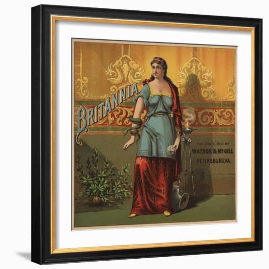 Britannia Tobacco Crate Label-null-Framed Giclee Print