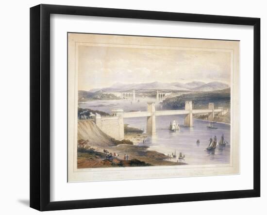 Britannia Tubular Bridge over the Menai Straits, Wales, C1850-C1852-George Hawkins-Framed Giclee Print