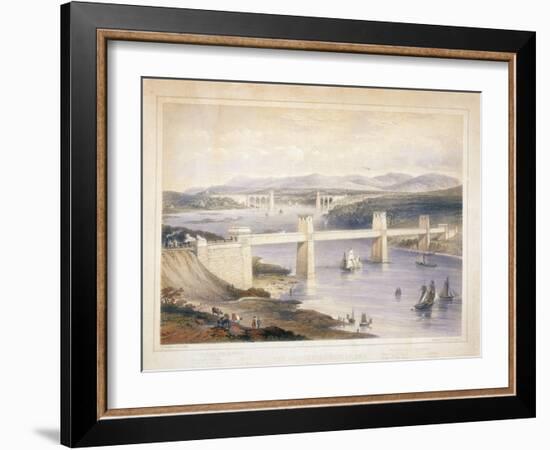 Britannia Tubular Bridge over the Menai Straits, Wales, C1850-C1852-George Hawkins-Framed Giclee Print