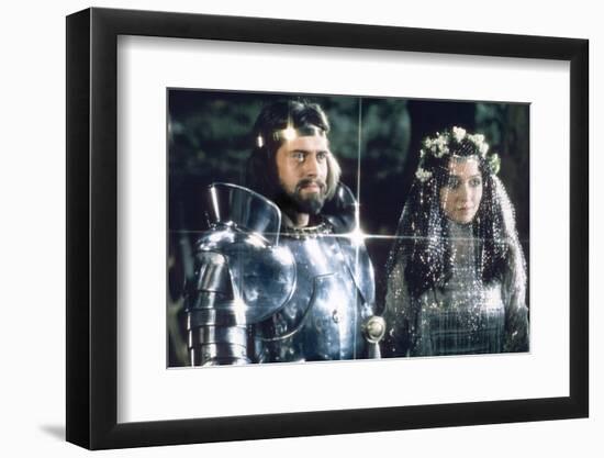 British actors Nigel Terry as King Arthur and Robert Addie as Mordred in the, 1981 film "Excalibur"-null-Framed Photo