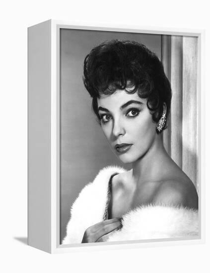 British actress Joan Collins in the 50's (b/w photo)-null-Framed Stretched Canvas