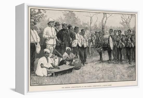 British Administrator Interviews a Native Chief in the Gambia-null-Framed Stretched Canvas