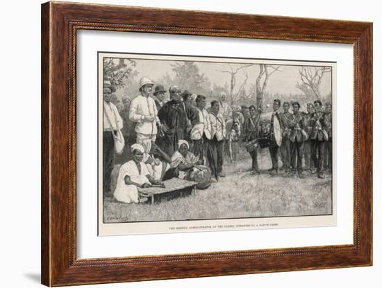 British Administrator Interviews a Native Chief in the Gambia-null-Framed Premium Giclee Print