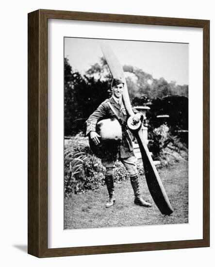 British Air Ace Albert Ball Holding Trophies from His 43rd Victory, c.1917-English Photographer-Framed Photographic Print