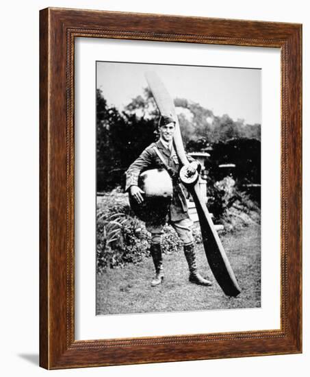 British Air Ace Albert Ball Holding Trophies from His 43rd Victory, c.1917-English Photographer-Framed Photographic Print