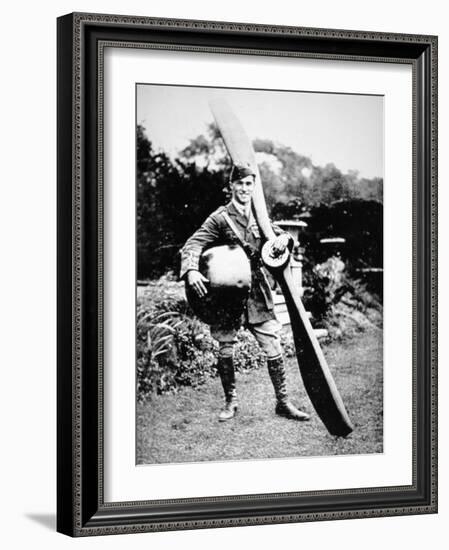 British Air Ace Albert Ball Holding Trophies from His 43rd Victory, c.1917-English Photographer-Framed Photographic Print