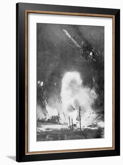 British Air Bombardment over the German Lines, World War I, 1914-1918-Joseph Simpson-Framed Giclee Print