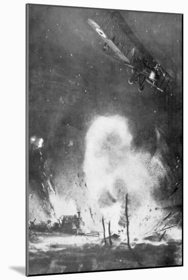British Air Bombardment over the German Lines, World War I, 1914-1918-Joseph Simpson-Mounted Giclee Print